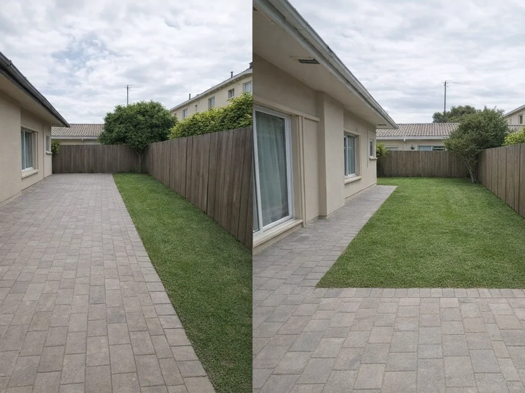 Before and after rubble removal in a Cape Town residence